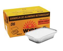 EMBALAGEM PAPEL ALUMÍNIO RETANGULAR ”AD6” 500M COM 100 UNDS E TAMPA CARTÃO WYDA