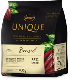 	CHOCOLATE BRANCO 35% CACAU EM GOTAS UNIQUE HARALD 400G	