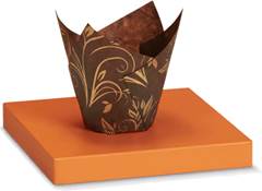 	FORMINHA TULIP MARROM E DOURADO 150X50MM ECOCARTA PACOTE COM 200 UNIDADES	