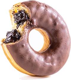 	RING RECHEADO DE CHOCOLATE CAIXA COM 24 UNIDADES	
