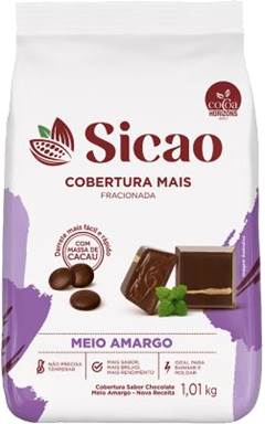 	COBERTURA DE CHOCOLATE MEIO AMARGO EM GOTAS SICAO MAIS 1,01KG	