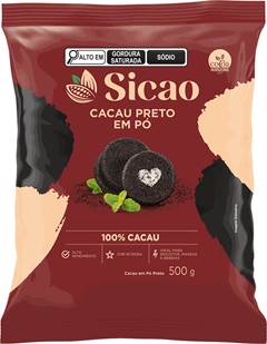 	CACAU EM PÓ PRETO 100% SICAO 500G	