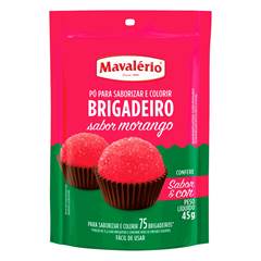 PÓ PARA PREPARO DE BRIGADEIRO SABOR MORANGO MAVALÉRIO 45G